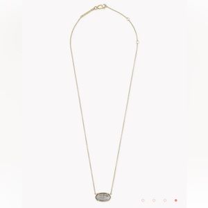 NWT Kendra Scott Elisa 18k Gold Vermeil Pendant Necklace in Gray Labradorite